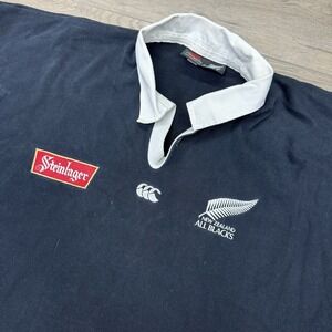 Vintage New Zealand All Blacks Rugby Shirt XXL Canterbury 1994/96 Steinlager